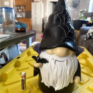 Black and White Gnome with Spider Web Hat